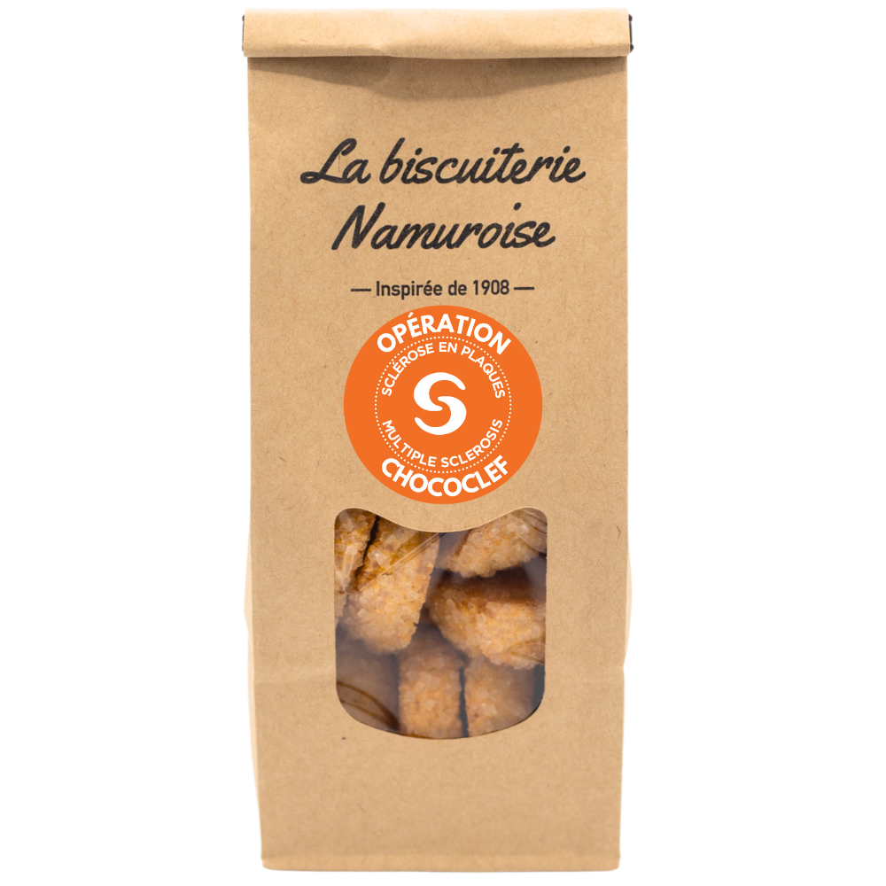 Sachet petits biscuits « moques natures » 150 gr. – Biscuiterie Namuroise –  Chococlef
